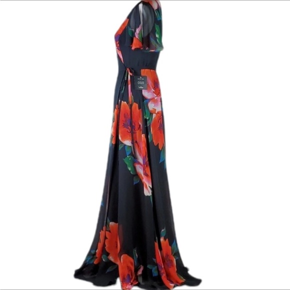 NWT Lulu's Sonic Bloom Floral Print Wrap Maxi Dress - Picture 5 of 9